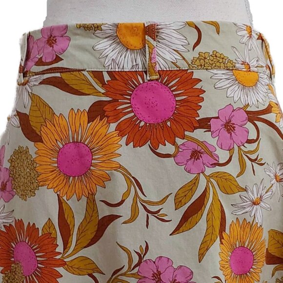 Spartina 449 Linden Skirt Heyward's Rate Gerber Daisy/Daisies Floral Faux Wrap - Picture 5 of 6
